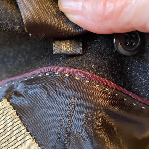 Pronto Moda Men’s 'HARVARD’ Cashmere Long Top Over Coat 46 L Charcoal Gray - Picture 9 of 9